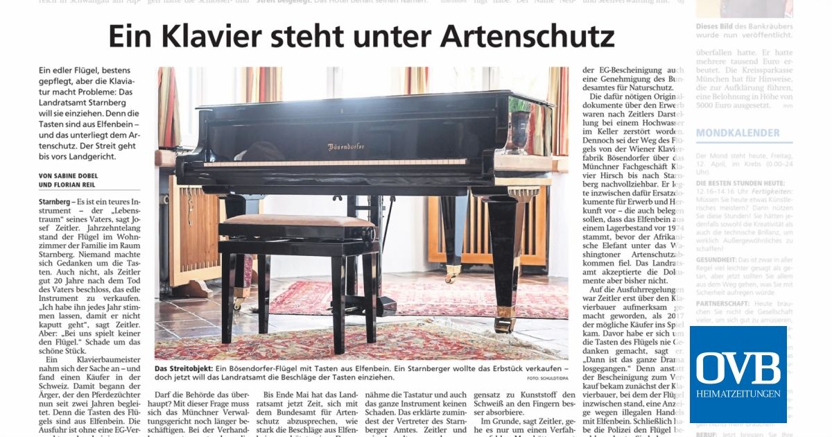 Ein Klavier steht unter Artenschutz - OVB Heimatzeitungen
