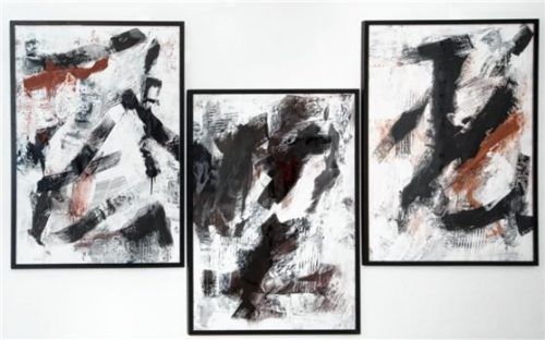 Triptychon 2017, Acryl auf Karton. Foto Berger
