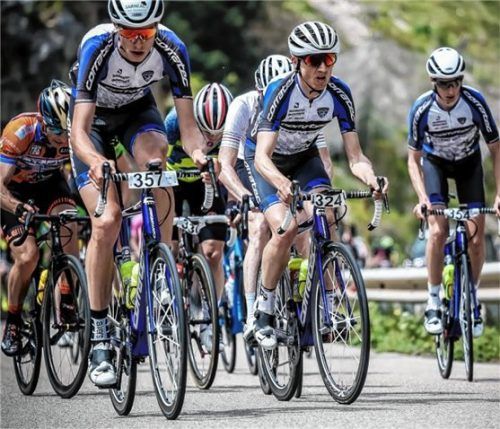 Auf der finalen Bergetappe holten sich Frederic Glorieux, Michael Spögler und Daniel Debertin (von links) die ersten drei Plätze. Foto  claudioangelini