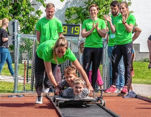 Einfach ausprobiert: keine olympische Disziplin: der Doppel-Skeleton für Männer. Aber was nicht ist, kann ja noch werden. Foto Thomae