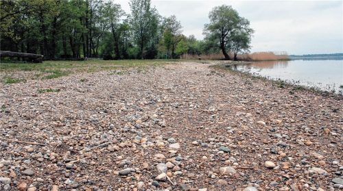 Gestern am Simssee: Der Wasserstand ist dort trotz der jüngsten Niederschläge „untypisch niedrig“. Foto  reisner