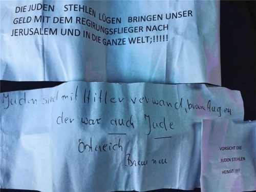 Diese Zettel tauchten Ende Mai auf einem Friedhof bei Oberaudorf auf. Foto re