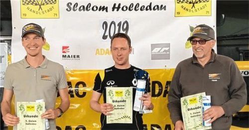 Das Siegertrio in der Wertungsklasse G4 (von links): der Zweite Julian Wagner (RGR), Sieger Christian Gron (ASC Wasserburg) und der Dritte Michael Dandl (RGR).