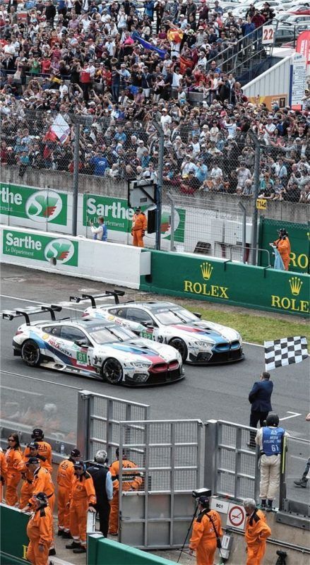 Die beiden BMW M8 GTE mit Martin Tomczyk konnten in Le Mans nicht in den Kampf um die Spitzenplätze eingreifen.