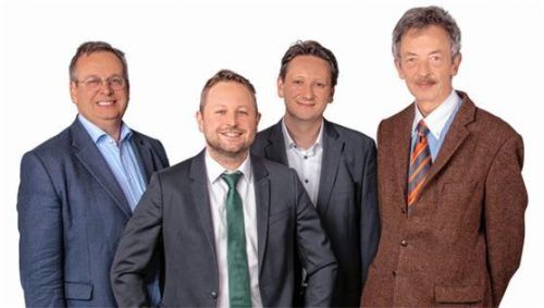 Die neue Führungsspitze (von links): Severin Kiesl, Peter Dürr, Andreas Nörr und Harald Baron von Koskull. Foto re