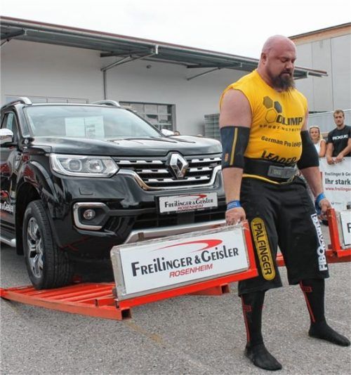 Raffael Gordzielik gewann den Strongman-Wettkampf in Kolbermoor.