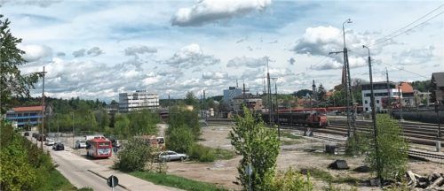 Das Traunsteiner Bahnhofsareal: Hier soll der Campus Chiemgau entstehen.Foto . re