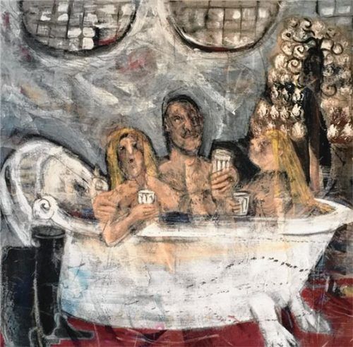 „Max Emanuel – oben ohne“, Acryl auf Leinwand, von Rosemarie Zacher.Bößwetter