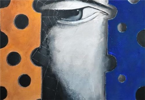 Plakativ: „Im Augenblick sich gefügt“ ist der Titel dieses Bildes. Stelz