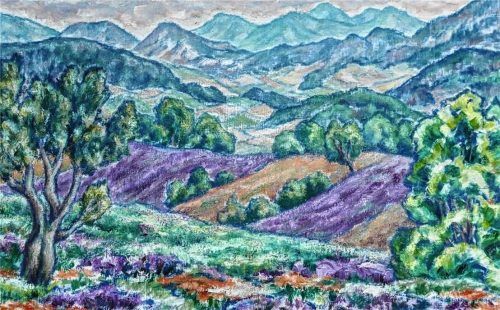 Tiefgestaffelt ist diese Inntal-Landschaft von Hildegard Ebeling. Janka