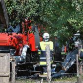 Scheune in Asbach brennt