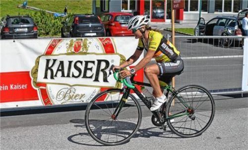 Claudia Horn bei der Zielankunft im Kühtai.