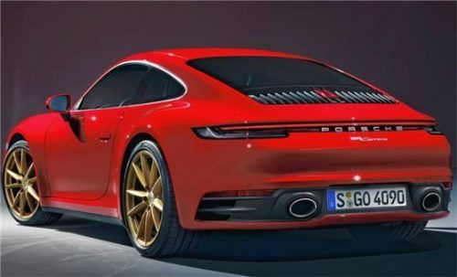 Der Porsche 911 Carrera Coupé ist hinten mit 20-Zoll-Leichtmetallrädern ausgestattet.Foto Auto-Medienportal.Net/Porsche