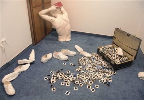 Gemeinsame Installation: „Post von daheim“. Foto redli