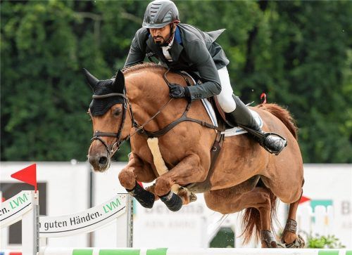 Mohammed Ghanem al Hajri (Vereinigte Arabische Emirate) gewann auf Doklahoma das CSI-2*-Springen (1,35 m).Foto Weitz