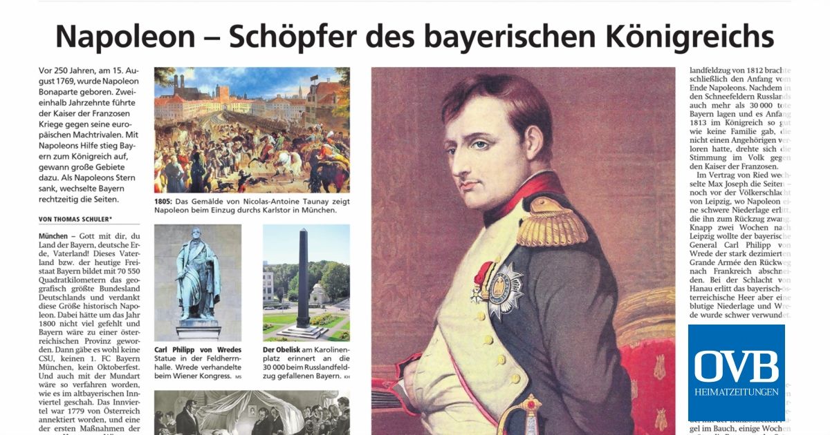 Napoleon Schopfer Des Bayerischen Konigreichs Ovb Heimatzeitungen