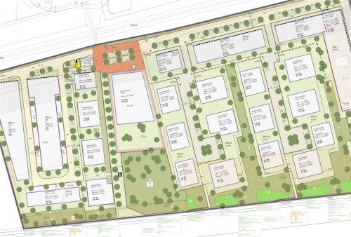 Der Bebauungsplan für das Conradty-Gelände: Die Entscheidung über die Straßennamen ist noch nicht gefallen. Foto  Stadt Kolbermoor