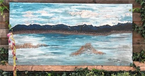 Der Chiemsee: Eines der Bilder des Malers Werner Hartmann aus dessen Garten-Ausstellung. Foto Glossner