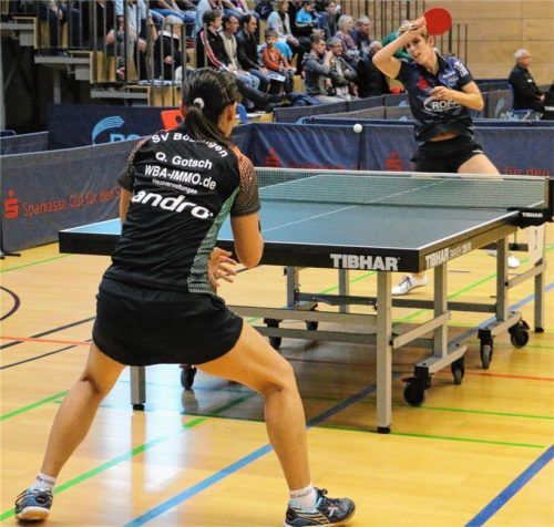 Die Spiele zwischen Kristin Lang und Qianhong Gotsch zählen zu den interessantesten Duellen in der Tischtennis-Bundesliga.Foto Erlich