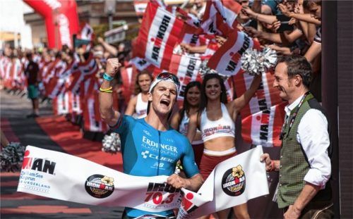 Frederic Funk freute sich riesig über seinen zweiten Platz beim Ironman-70.3-Rennen in Zell am See/Kaprun.