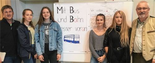 Gemeinsam etwas bewegen (von links nach rechts): Sachgebietsleiter Markus Bundil zusammen mit Lucie Butenandt, Eva Hild, Felicitas Menacher, Elisa Kienle und dem Stadtrat Markus Dick von den Freien Wählern/UP Rosenheim.
