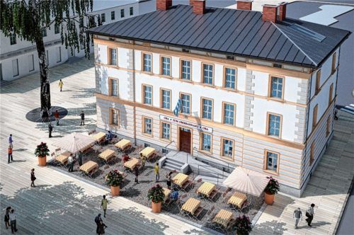 Kaum wiederzuerkennen: das Oberbahnamt, wie es einmal aussehen soll.Foto s/Visualisierung: Finmo Unternehmensgruppe