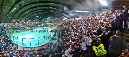 Volles Haus: Wenn die Starbulls im Rosenheimer Rofa-Stadion Eishockey spielen, sind die Ränge voll. Doch es gibt Menschen, die sich einen Besuch im Stadion nicht ohne Weiteres leisten können.Foto Ziegler