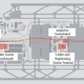 Erste Skizze für Fernbahnhof am Flughafen