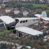 In der Fluglegende über der Stadt