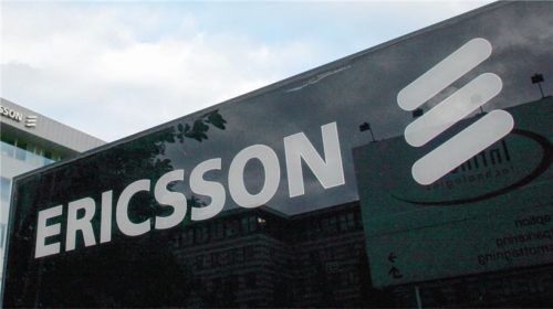 Das Ericsson-Logo wird künftig auch in Rosenheim prominent zu sehen sein.Foto dpa