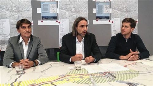 Drei verantwortliche Köpfe aus dem Projektteam: Christian Tradler, Matthias Neumaier und Manuel Gotthalmseder (von links).Foto maier