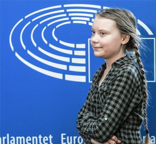 Greta Thunberg, schwedische Schülerin und Klimaschutzaktivistin, spricht vor dem Europäischen Parlament. Foto dpa