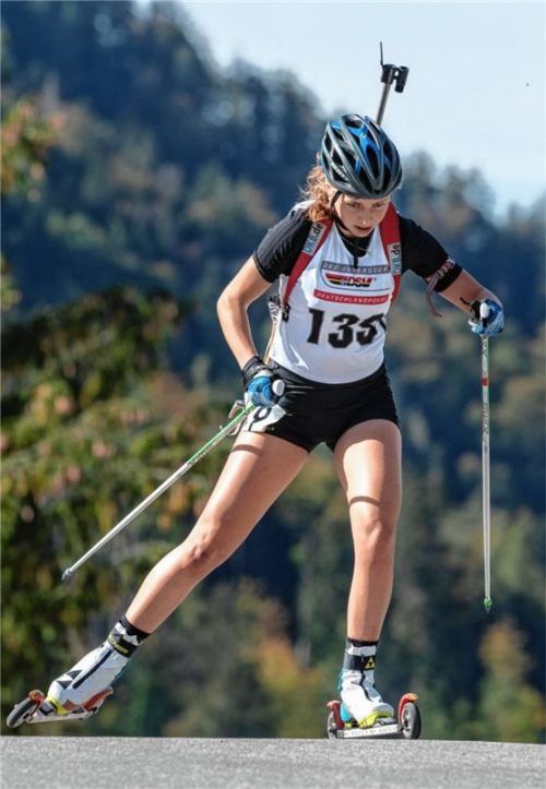 Johanna Puff aus Bayrischzell, die am Stützpunkt Ruhpolding trainiert, feierte zwei Siege. Foto  Wukits