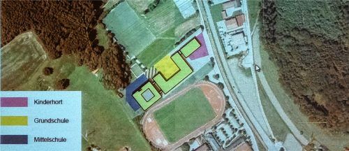 So soll die neue Schullandschaft in Bad Endorf aussehen. Der Marktgemeinderat hat sein Einverständnis für weitere Planungen gegeben, zugleich aber Vorsichtsmaßnahmen hinsichtlich der Kosten getroffen.