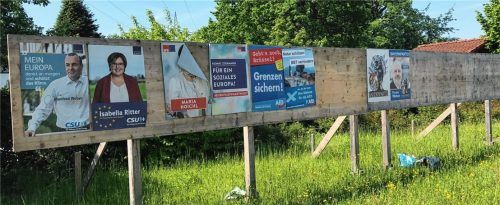 So soll es nach dem Willen der Gemeinde Stephanskirchen aussehen: Wahlwerbung am vorgesehenen Ort.Foto re