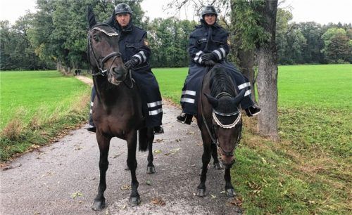 Zu Pferd unterwegs: Auch zahlreiche Beamte der Rosenheimer Reiterstaffel halfen bei der Kontrolle. Foto Heise