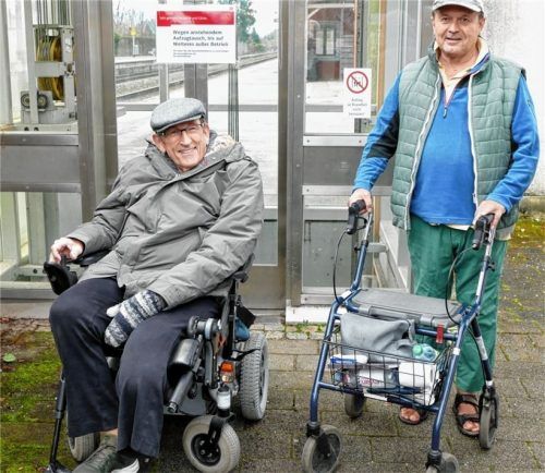Haben zwar die Mobilität per Bahn, nicht aber ihr Lachen verloren: Josef Aschauer (links) und Ralph Kaifusch. Fotos Hoffmann
