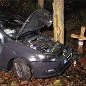 Mann (27) prallt mit Auto gegen Baum