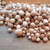 Im Fokus: die Farbe Rot und der Apfel aus Holz