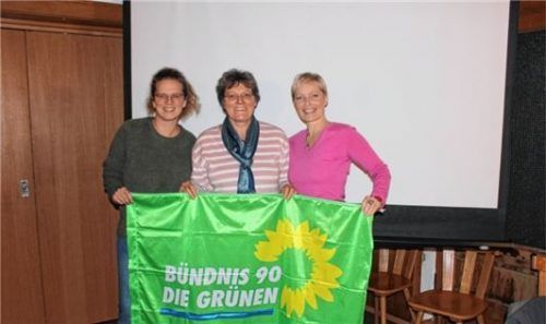 Bei den Grünen mit Kreissprecherinnen Bianca Hegmann (links) und Judith Bogner mit Landratskandidatin Cathrin Henke, (Mitte). Foto Sutherland