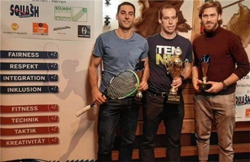 Die drei Besten bei den Herren von links: Florian Mühlberger, Rudi Rohrmüller, Niklas Becher.