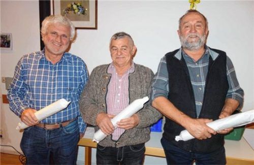 Die drei Sieger beim Wildenwarter Preisschafkopfen: (von links) Andreas Heiss, Wast Bauer und Jakob Huber. Foto Hötzelsperger