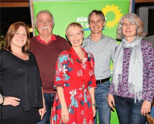 Die Grünen-Kandidaten aus Schwindegg: Diana Wimmer, Rudolf Schmidhuber, Judith Bogner, Hermann Hager und Christine Weitzer (von links).Foto Friedrich
