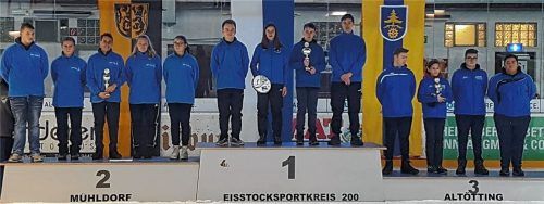 Die Jugendlichen aus Mitterskirchen holten sich in Waldkraiburg den Titel des bayerischen Meisters in der Klasse U16. Auf Platz zwei kam Kay vor Gerabach. Foto  kam