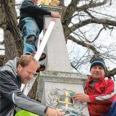 Die Muttergottes glänzt in Blattgold