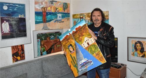 Lebenskünstler Franz Lautenschläger (73): Er bezeichnet sich als den Erfinder des „Romantic Pop-Art“. Foto schlecker