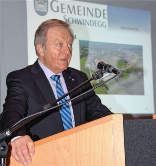 Seine letzte Bürgerversammlung als Bürgermeister von Schwindegg hielt Dr. Karl Dürner im Saal der Bahnhofsrestauration ab. Foto  Friedrich