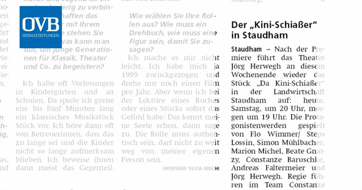 Der „Kini-Schiaßer“ in Staudham - OVB Heimatzeitungen
