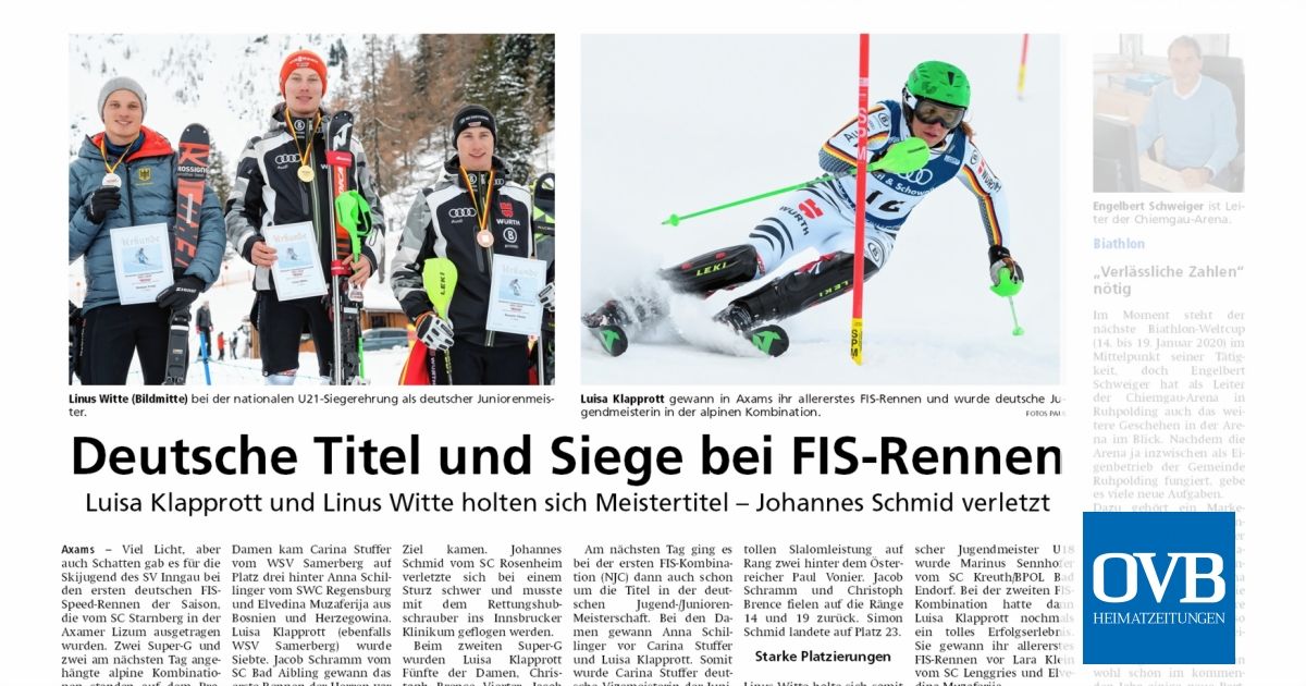 Deutsche Titel Und Siege Bei Fis Rennen Ovb Heimatzeitungen