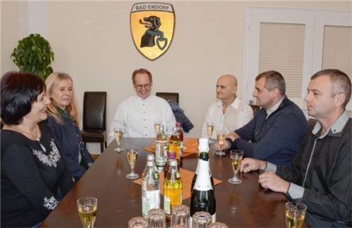 Bürgermeisterin Doris Laban (Zweite von links) im Kreise ihrer Amtskollegen aus der Ukraine.Foto amf